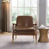 JUJABU 29.2'' Faux Leather Accent Chair with Cushioned Seat and Brass-Tipped Legs - 3 of 4