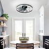 DAKAFUL 16" Smart Silent Flush Mount Ceiling Fan With Light – Invisible Blades, Remote & Timer - Black - 3 of 4