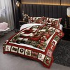 Vintage style Santa Claus Quilt set, eaturing Santa Claus and reindeer patterns,providing warmth and comfort, suitable for winter use - 4 of 4
