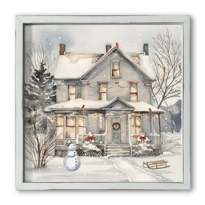 Creative Products Neutral Holiday Home 16 x 16 White Framed Print
