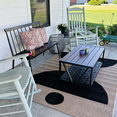 Windsor metal stack patio shop bench black