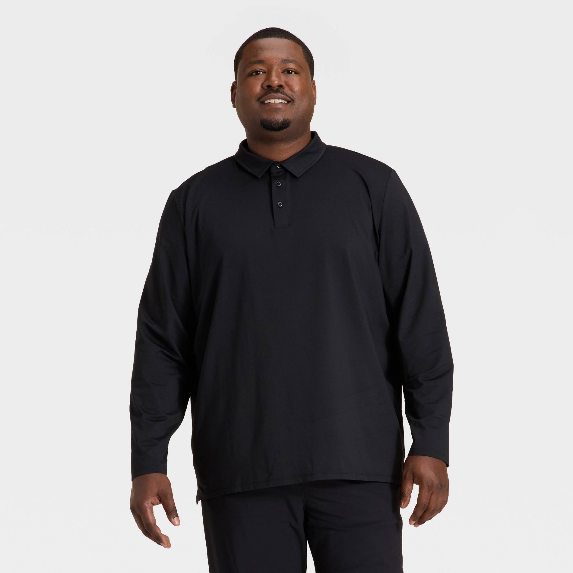 Men's Long Sleeve Soft Stretch Polo Shirt - All In Motion™
