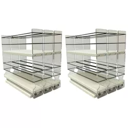 Vertical Spice 10.60 x 6.90 x 10.75 Inch Spice Rack Cabinet Mounted  Organizing Drawer with 2 Tiers, 3 Individual Drawers & Flex Sides, Cream (2 Pack)