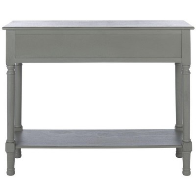 Distressed Gray Wood Console Table with Storage Drawers