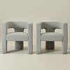 KINWELL 28" Wide Boucle Upholstered Square Armchair (Set of 2) - 4 of 4