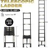 Aluminum Telescoping Ladder with Non-Slip Feet, Portable Extension Ladder for Household and Outdoor Working,330lb Capacity (3.8m/12.5FT) Black - 2 of 4