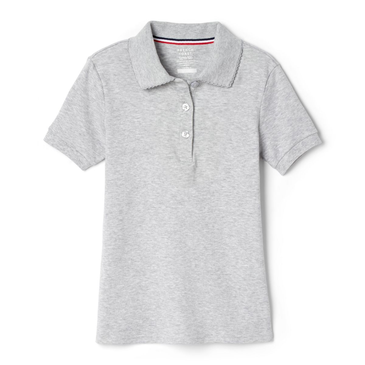 French Toast School Uniform Girls Short Sleeve Fitted Interlock Polo with Picot Collar (Feminine Fit) - thumbnail 10