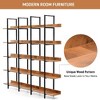 NicBex Vintage 5-Tier Bookshelf, Industrial Open Shelf Bookcase, Metal Frame Storage Bookshelf with Anti-Fall Design, Home Office Open Bookshelf - 4 of 4