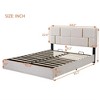 Queen Size Bed Frame with Headboard, Hydraulic Storage System, Velvet Upholstered Platform Bed for Bedroom, Guest Room, No Box Spring Needed - 3 of 4