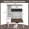 JUJABU Indoor Hidden Cat Litter Box Furniture with 2 Drawers & Door, Cat House End Table for Living Room - White & Brown - 4 of 4