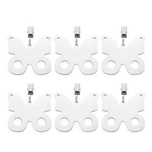 Unique Bargains Stainless Steel Butterfly Shape Tablecloth Weight Clips Silver 2.76" x 2.56" - 1 of 4