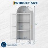 Acekool 73" Arched Metal Storage Cabinet with Glass Doors, 2 Adjustable Shelves, Modern Pantry Organizer, White, with Legs - 2 of 4