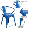 Emma and Oliver Commercial Grade Colorful Metal Indoor-Outdoor Chair with Arms - 3 of 4