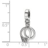 Black Bow Jewelry Sterling Silver and CZ Bridal Rings Dangle Bead Charm - 3 of 4