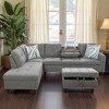 3-Piece Set Of Brown Grey Linen Combination Sofa L-Shaped Living Room Sofa - 2 of 4