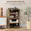 Munora 5-Tier Media Cabinet - Adjustable Shelves, Tempered Glass Doors & Cable Management - Rustic Brown for Living Room - 4 of 4
