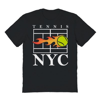 Rerun Island Men's Nyc Tennis Short Sleeve Graphic Cotton T-Shirt