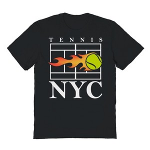 Rerun Island Men's Nyc Tennis Short Sleeve Graphic Cotton T-Shirt - 1 of 2