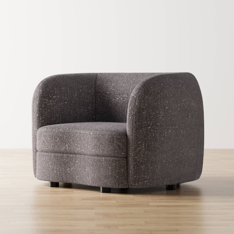 HOMES: Inside + Out Pinehush Boho Boucle Fabric Accent Barrel Armchair, 3 of 11
