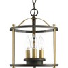 Progress Lighting Squire 3-Light Semi-Flush Lantern, Antique Bronze, Clear Glass Shade - 4 of 4