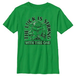 Boy's Star Wars: The Mandalorian St. Patrick's Day Grogu The Luck is Strong with this One T-Shirt - 1 of 4