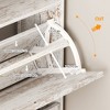 MOEPISY Shoe Cabinet, Entry Home Shoe Cabinet, Entrance Balcony Storage Cabinet, Large Capacity Shoe Rack, Rustic White - 3 of 4