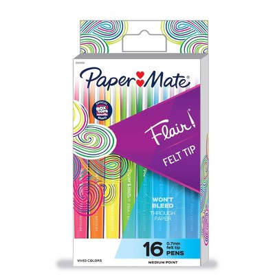 16pk Marker Pens Flair Medium Tip .7mm Multicolor - PaperMate