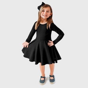 City Threads Girls Soft Jersey 100% Cotton Long Sleeve Skater Dress - USA-Made Twirly Dress for Toddlers/Kids - 1 of 4