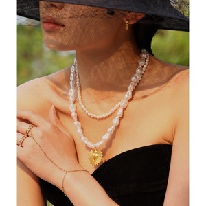 Pearl Necklace for Women - HTUTWOO™ with Gold Celestial Charms, Adjustable Jewelry, for Everyday Wear&occasions - 1 of 4