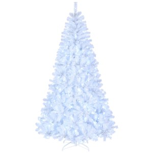 8ft White 670 Lights Warm Color 8 Modes 2008 Branch Christmas Tree White - 1 of 4