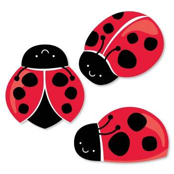 Big Dot of Happiness Happy Little Ladybug - DIY Shaped Baby Shower or Birthday Party Cut-Outs - 24 Count