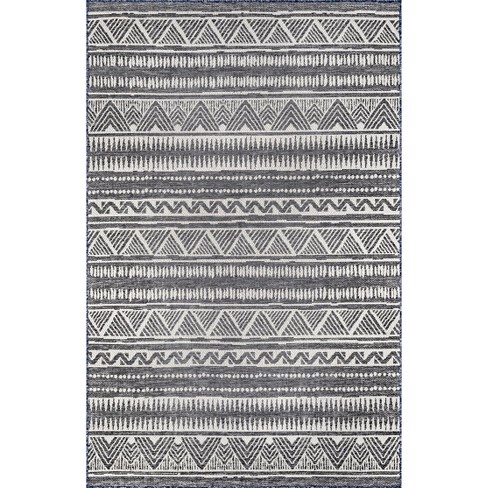 Nuloom Maia Striped Indoor/outdoor Area Rug, 5' X 8', Gray : Target