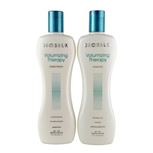 Biosilk Volumizing Therapy Shampoo (12 oz) & Conditioner (12 oz) DUO SET - Body That Bounces, Shine That Speaks Volumes - 1 of 4