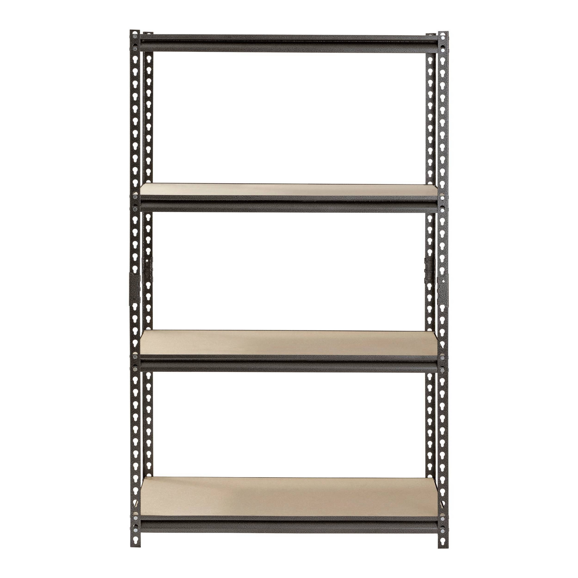 Muscle Rack 30"Wx18"Dx60"H Boltless Steel 4 Tier Garage Storage Shelving Unit Silver