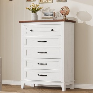 5 Drawer Dresser for Bedroom, Tall Freestanding Chest with Wood Frame and Vertical Storage, Closet Organizer for Entryway or Living Room - 1 of 4