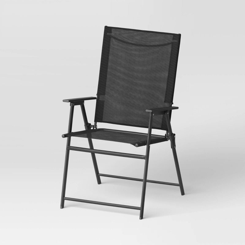 Sling Folding Chair - Black - Room Essentials&#8482;, 1 of 8