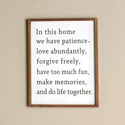 Lakeside In This Home Sentiment Wall Hanging Art Sign - Indoor Family Accent