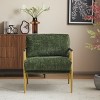 Modern Accent Chair with Wooden Armrests & Metal Frame,Plush Cushions Lounge Chair for Living Room or Office-Baofuwish - 2 of 4