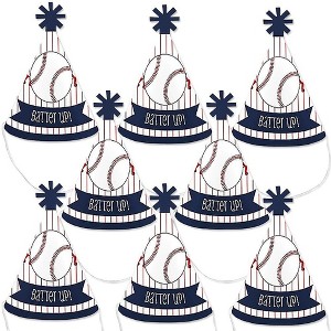 Big Dot of Happiness Batter Up - Baseball - Mini Cone Baby Shower or Birthday Party Hats - Small Little Party Hats - Set of 8 - 1 of 4