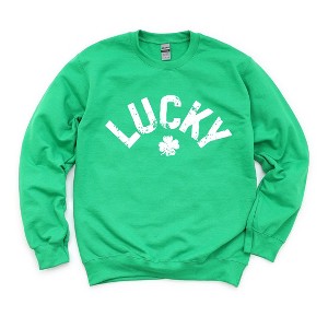 Simply Sage Market Women's Graphic Sweatshirt Lucky Arched Distressed - 1 of 4