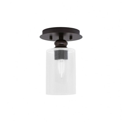 Toltec Lighting Edge 1 - Light Flush Mount in  Espresso with 4" Clear Bubble Shade