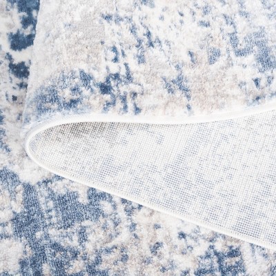 Amelia Grey and Blue 9' x 12' Abstract Synthetic Rug