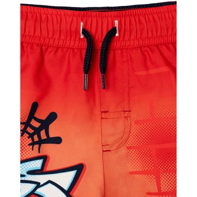 Marvel Spider-Man Little Boys Swim Trunks UPF 50+ Graffiti Crimson Red / Navy 6 — фото 4