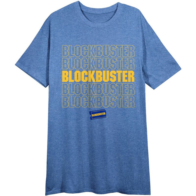 Blockbuster Title and Logo Women's Royal Blue Heather Graphic Tee, 1 of 4