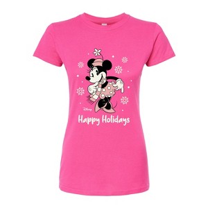 Women's - Disney - Minnie Happy Holidays Fitted Graphic T-Shirt - 1 of 3