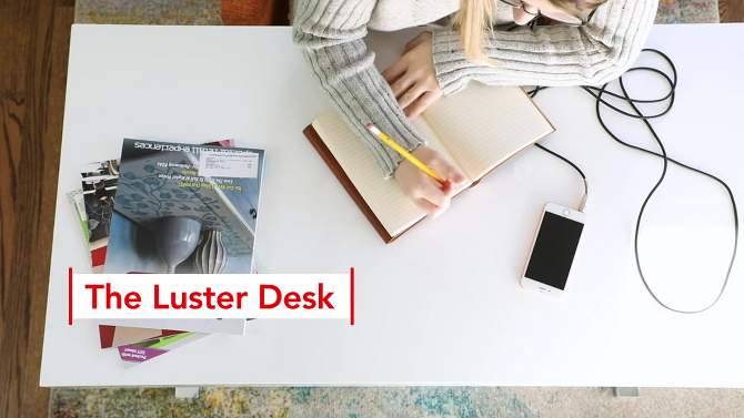 Luster Contemporary Desk White - LumiSource, 2 of 13, play video