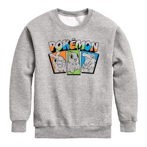 Boys' - Pokémon - Chikorita Tepig Totodile Boxes Graphic Long Sleeve Fleece Sweatshirt - 1 of 4