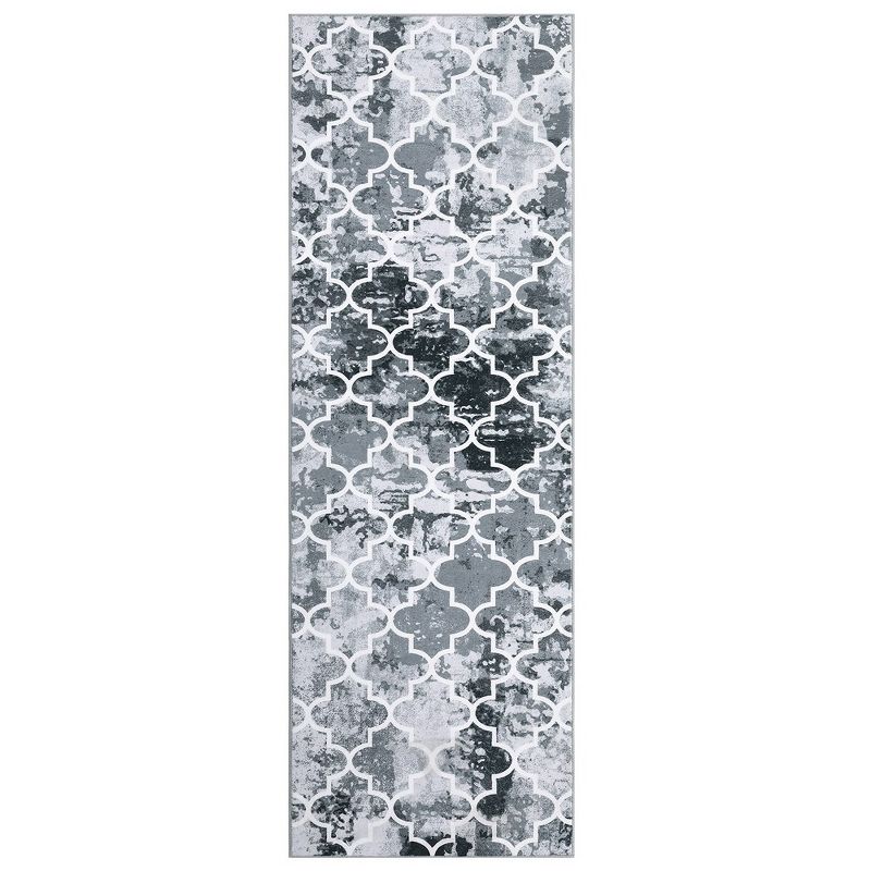 Area Rugs Moroccan Abstract Large Rugs Modern Rug for Living Room Stain Resistant Carpet Vintage Rugs for Bedroom Non Slip Rug, 2' x 6' Gray, 3 of 9