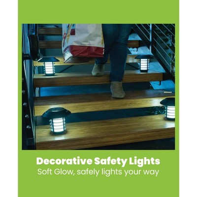 Black Solar LED Pathway Lights with Flickering Flame, 8-Pack