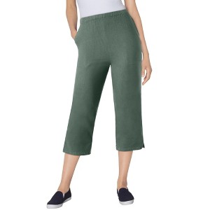 Woman Within Women's Plus Size Capri Fineline Denim Jean - 1 of 4